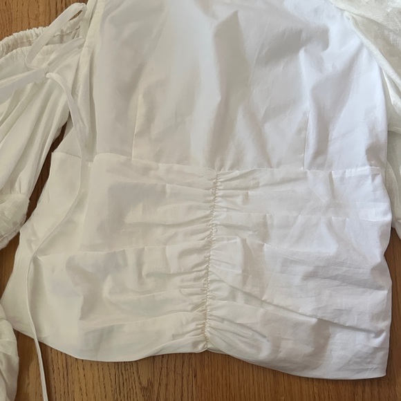 NWT Loewe White Ruched Sleeve Blouse - Picture 5 of 12